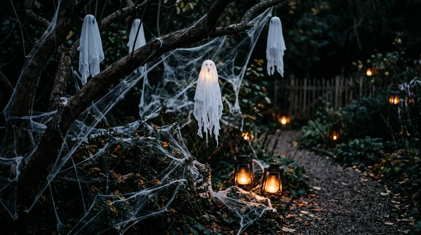 Create one major focal point in the yard inspiration for an outdoor Halloween yard.